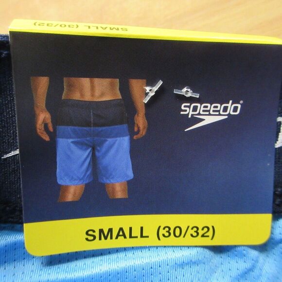 SPEEDO Blue Colorblock Volley Swim Shorts Sz S (30-32) Swim Trunks Swimsuit NWT - Picture 6 of 11